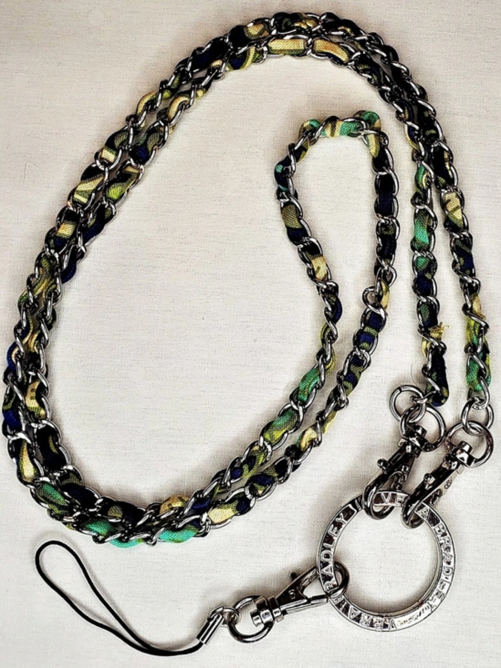 Vera Bradley Rhythm & Blues Winter 2011 Lanyard Navy, Off White & Green